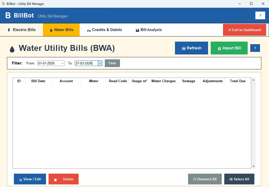 BillBot Water Bills
